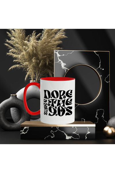 StoryGift Romania Popcorn mug with the message "Dope since the 90s" - merchandise from the '90s with M, Cu, STG