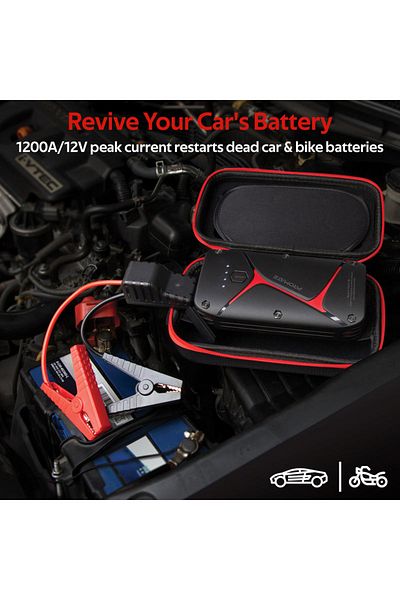 Promate Promate SparkTank-16 Power Bank 16000mAh with 1200A Car Battery Booster - Black