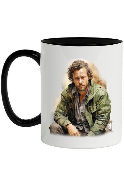 StoryGift Romania Mug With Gerard Butler, Actor, Celebrity, Movie, Hollywood, Multicolor 330 ml, C, With ,STG