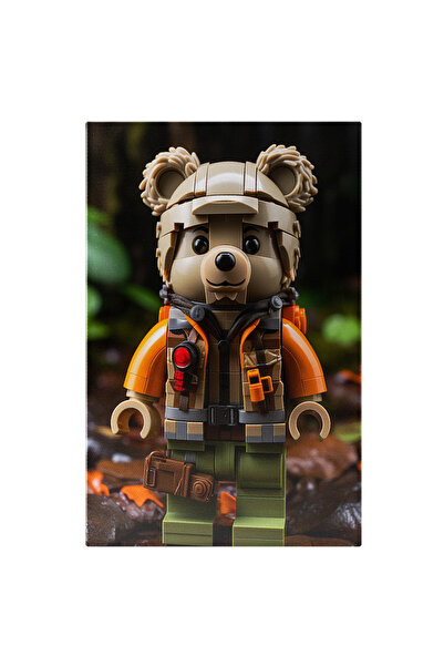 StoryGift Romania Tablou Canvas: Animalut Minifigurina Lego Ursulet Bej Imbra...