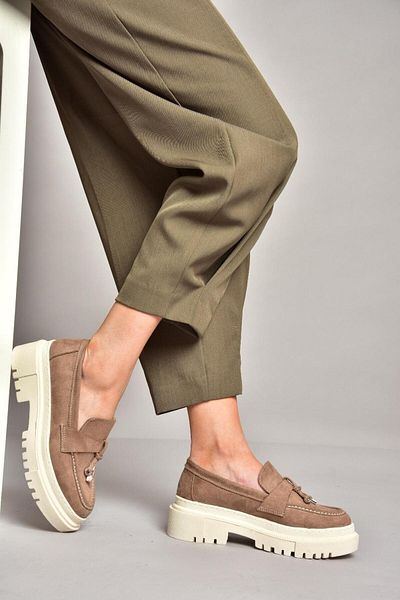 Fox Shoes T 294882202   Pantofi de damă mocasin din piele intoarsa de nurca