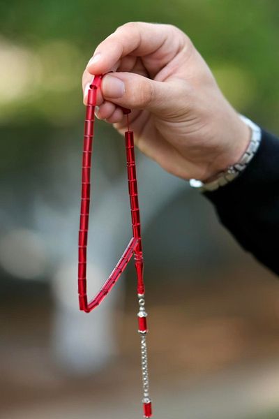 dergah tesbih Fire Amber Prayer Beads - 3f Model