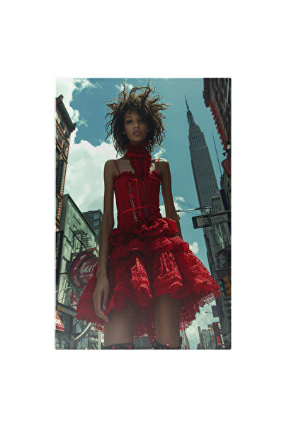 StoryGift Romania Tablou Canvas Portret De Femeie Realizat Printre Zgârie Nor...