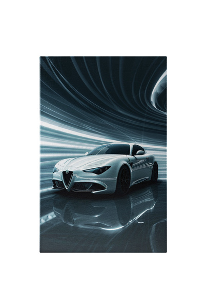 StoryGift Romania Tablou Canvas Alfa Romeo Alb Cu Un Fundal Lucios Și Curat -...