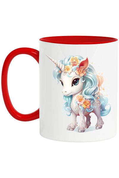 StoryGift Romania Mug with a serious unicorn | illustration | popcorn | a little angry | for love, With ,STG
