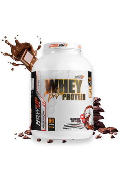 NOWUP NUTRITION 100% Whey Protein Powder 2160 Gr |   Chocolate Flavored |   60 Service |   25g Protein