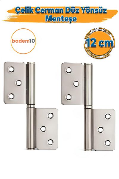 Badem10 Undirectional Cerman Cerman Aluminum Door Hinge 2 Pieces of 2 Easy to Install Durable Satin 12 cm Hinge