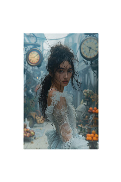 StoryGift Romania Tablou Canvas Satena Cu Buzele Mari Si Cercei In Satul Medi...