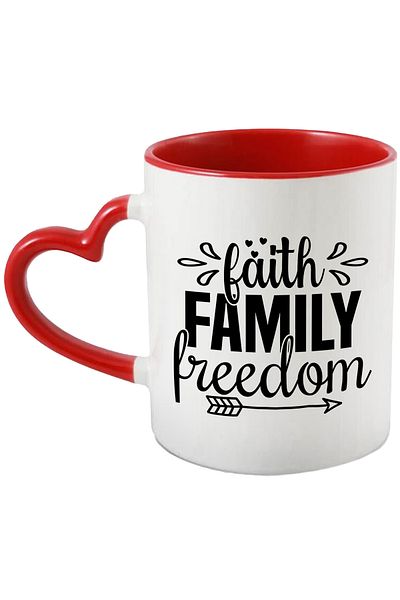 StoryGift Romania Mug with the message in English "Faith, family, freedom" - faith, family, freedom, With ,STG