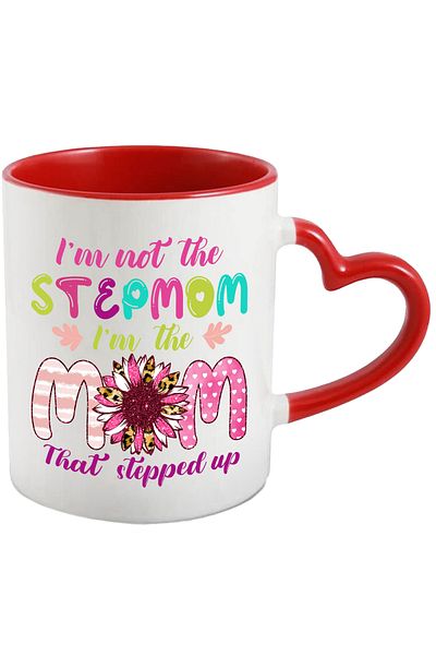 StoryGift Romania Mug with the message "I'm not the stepmom, I'm the mom that stepped up", illustration, , With ,STG