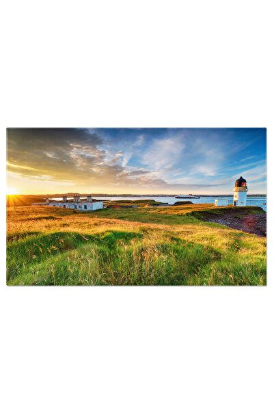 StoryGift Romania Tablou Canvas Apus La Punctul Arnish Cu Farul, Far, Arnish, Stornoway, Scotia, Natura. 4255