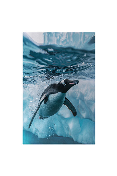 StoryGift Romania Tablou Canvas: Pinguin Înnoată Spre Suprafața Apei Ieșirea ...