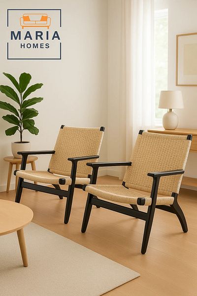 MARIA HOMES Rustic Industrial Metal and Wood Cross-Back Chair – Stylish Seating for Home or Café Use