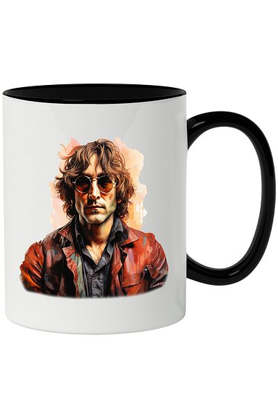 StoryGift Romania Mug With John Lennon, Singer, Celebrity, The Beatles, Multicolor 330 ml, Wax, With ,STG