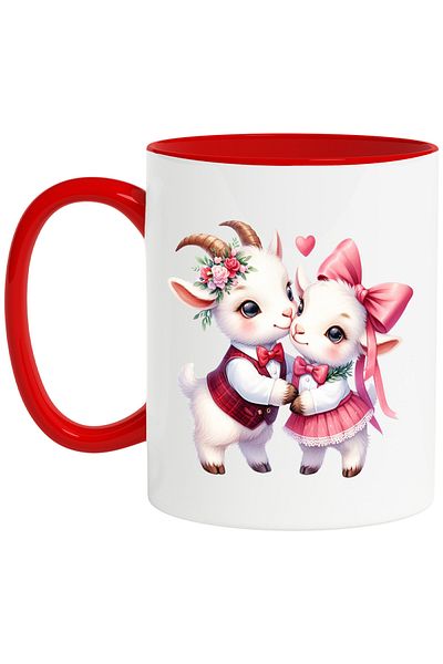 StoryGift Romania Mug with 2 kids, illustration, lovers, affection, Valentine's Day, friendship,, With ,STG