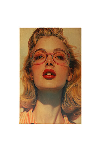 StoryGift Romania Tablou Canvas Asemănarea Actoricească A Fetei Cu Ochelari Roz Cu Faimoasa Marilyn Monroe , Pict