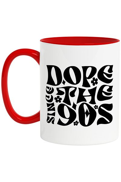 StoryGift Romania Popcorn mug with the message "Dope since the 90s" - merchandise from the '90s with M, Cu, STG