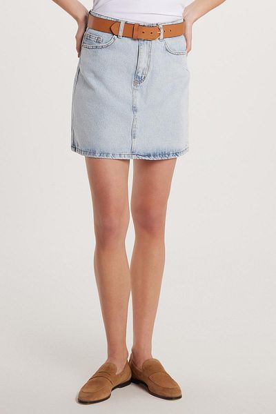 Tudors Women's Slim Fit Slim Fit Mini Denim Skirt with Pockets