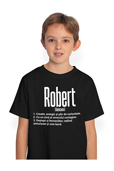 StoryGift Romania Tricou Copii Baieti Cu Numele Robert, Cu Mesaj Motivational...