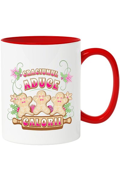StoryGift Romania Mug Christmas brings calories gingerbread men, 330ml, Ceramic with R Handle, Cu, STG