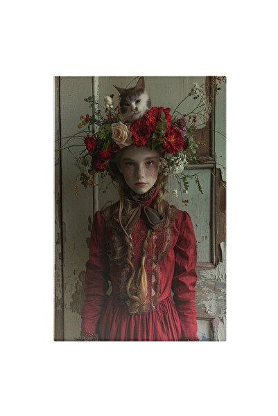 StoryGift Romania Tablou Canvas Fetița Cu Pistrui Din Cameră Și Pisica Ce A F...