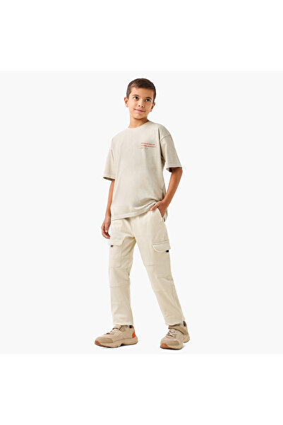 Juniors Graphic Print Crew Neck T-Shirt With Short Sleeves