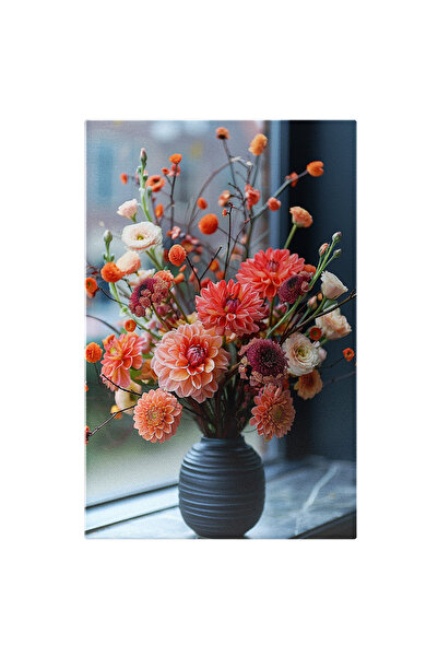 StoryGift Romania Tablou Canvas Vaza Neagra Plina De Flori Parfumate Si Frumo...