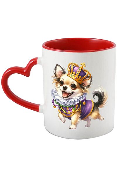 StoryGift Romania Mug with a happy puppy, illustration, crown, playful, for dog lovers, With ,STG