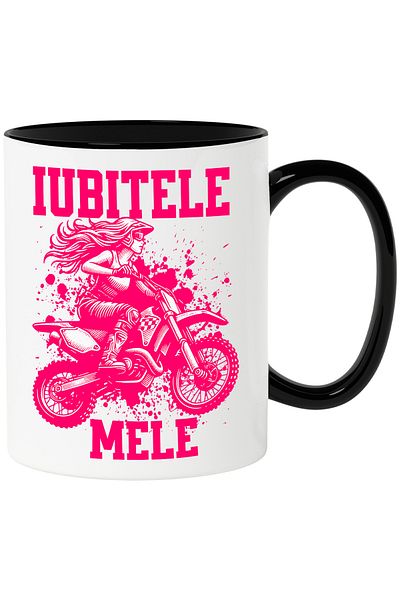 StoryGift Romania Cana iubitele mele femeie si motocicleta viteza aventura, 330ml, Ceramica cu Man, Cu ,STG