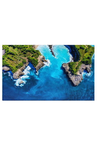 StoryGift Romania Tablou Canvas Coasta Indonezia Ca Fundal, Vedere De Sus, Ae...