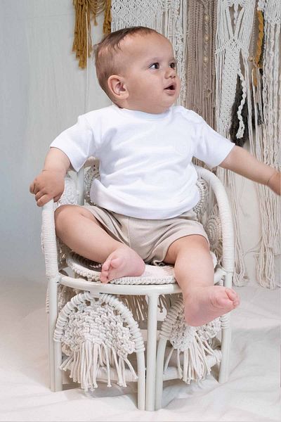 Little Gusto White Organic Cotton Baby T-Shirt