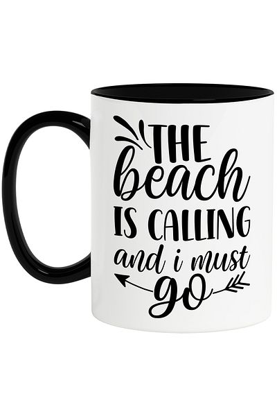 StoryGift Romania Mug with the message "The beach is calling and I must go", With ,STG