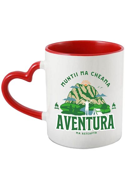 StoryGift Romania Mug the mountains are calling me adventure awaits me camping, 330ml, Ceramic with Ini Handle, With, STG