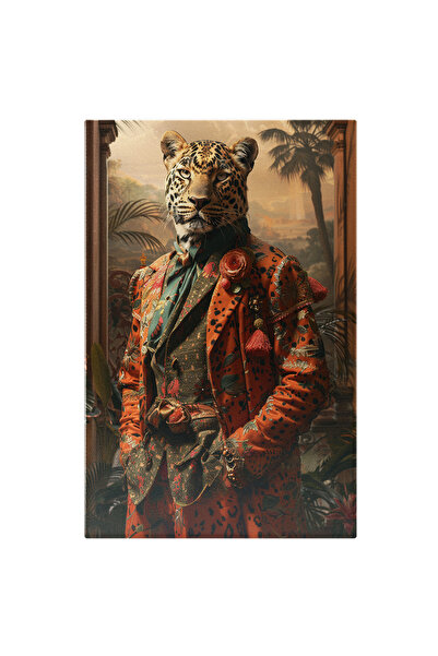 StoryGift Romania Tablou Canvas Costum Roșu Cu Picățele Pe Felina Leopard - P...