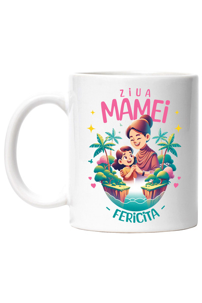 StoryGift Romania Cana ziua mamei fericita 8 martie familie , 330ml, Ceramic ...