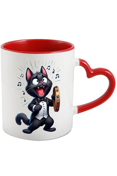 StoryGift Romania Mug with singing kitty, jingle, illustration, noise, music, melody, gala, With ,STG