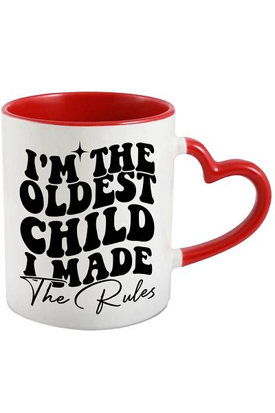 StoryGift Romania Mug with the message "I'm the oldest child, I made the rules" - I am the oldest, With,STG