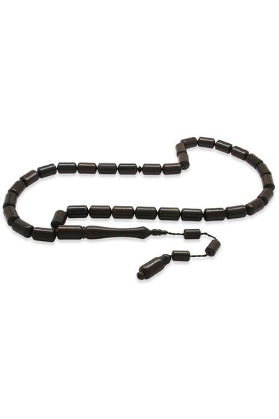 Tesbihane Systemed Capsule Cut Ebony Tree Rosary