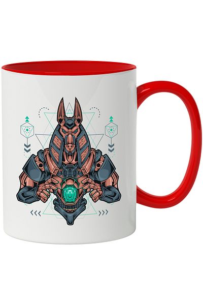 StoryGift Romania Anubis Mug, Mecha, Sci Fi, Geometric, Mythology, Multicolor 330 ml, Ceramic, With ,STG