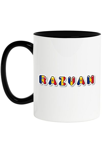 StoryGift Romania Mug With Name Razvan, Romania, Supporter, Romanian Flag, Patriot, 330ml, Wax, With,STG