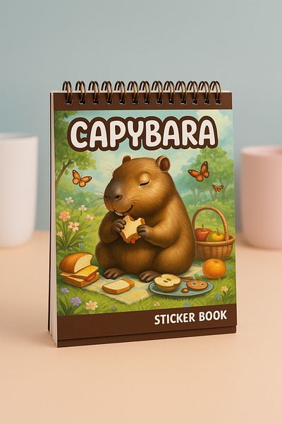 NaSaDAN Χαριτωμένο Capybara Sticker Book Sticker Notebook 8 Σελίδες