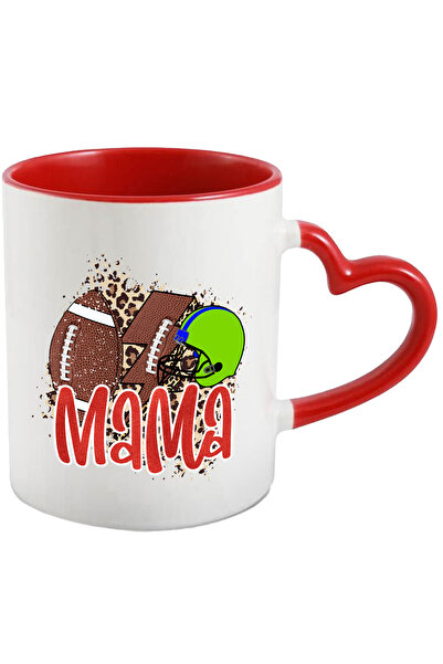 StoryGift Romania Cana cu minge de fotbal american, fulger, casca verde cu me...