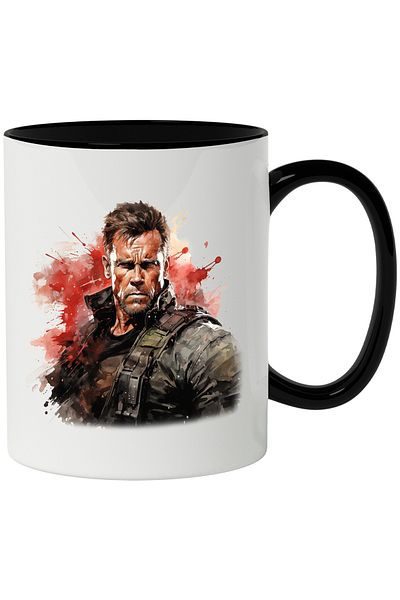 StoryGift Romania Mug With Arnold Schwarzenegger, Actor, Terminator, Multicolor 330 ml, Ceramic with, With, STG