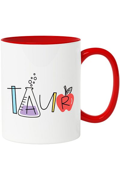 StoryGift Romania Mug With Name Taurus, School, Chemistry, Materials, Algebra, Geometry, 330ml, Ceramic, With,STG