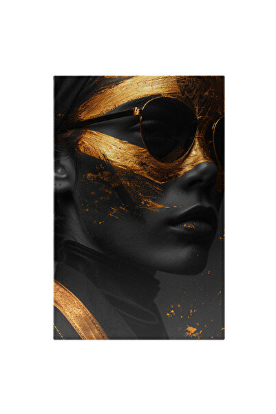 StoryGift Romania Tablou Canvas Pete De Culoare Aurie Pe Pomeții Femeii - Str...