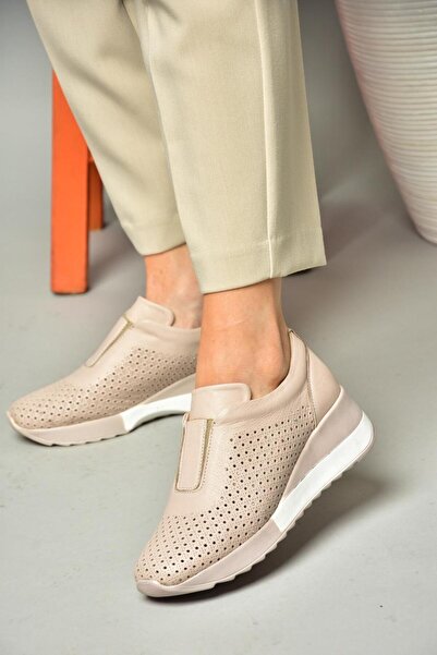 Fox Shoes S540045503 Hellbraune Freizeitschuhe aus echtem Leder für Damen