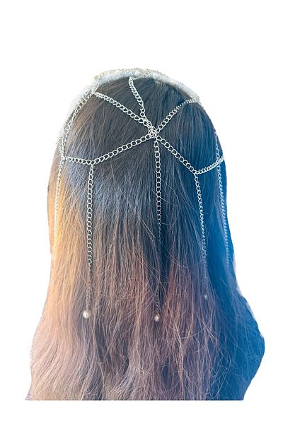 Bukiro Chain Detailed Pearl Crown Festival Crown οργάνωση αρραβώνων με μαργαριταρένιο στέμμα ρυθμιζόμενο