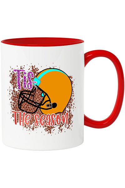 StoryGift Romania Mug with the message "Tis the season", this is the season, illustration, sport, helmet, With ,STG