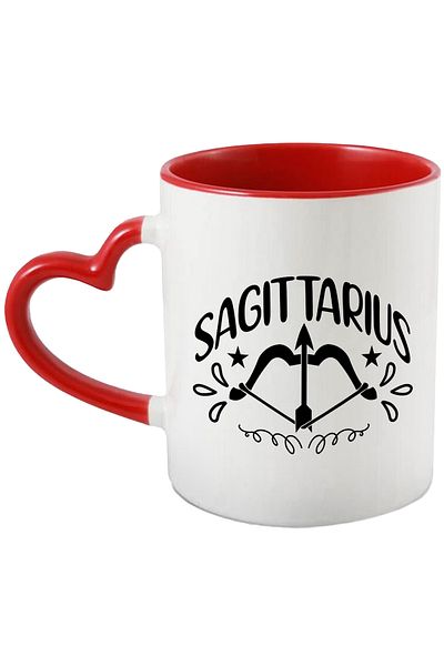 StoryGift Romania Mug with Sagittarius zodiac sign, illustration, zodiac sign, astrology, symbol, sign, bow, arrow, With, STG