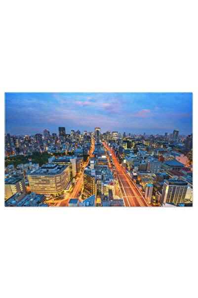 StoryGift Romania Tablou Canvas - Orasul Luminat La Apus: Osaka, Autostrazi: Afaceri, Lumini, Arhitectura
